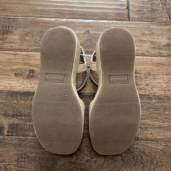 Steve Madden Girls Jdua Raffia Wedge Sandals Size 13 - Picture 3 of 4